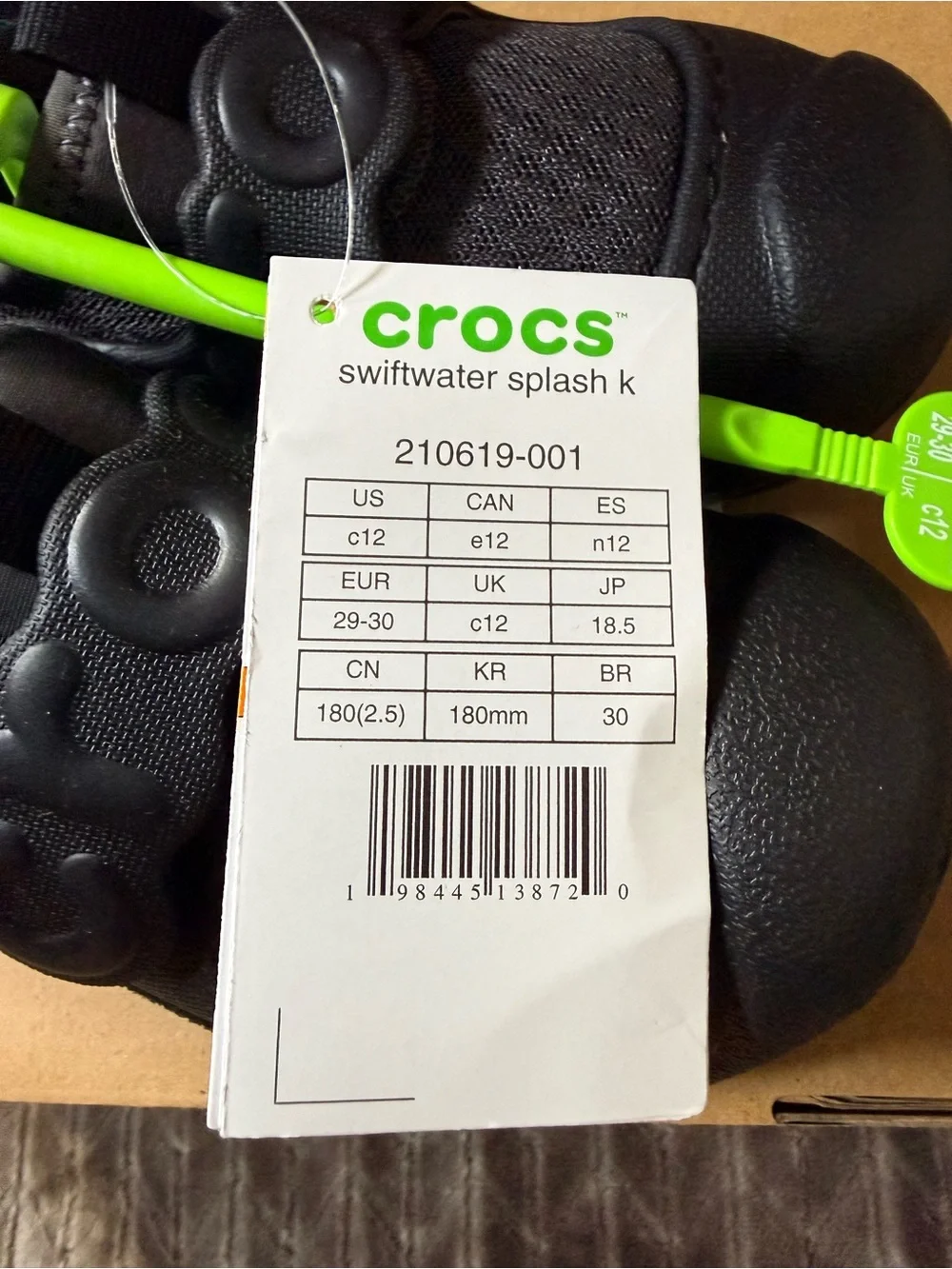 CROCS Kids' Black Mesh Slip-On Clog Sandals